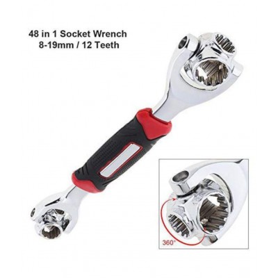 Universal 48 in 1 Multi-functional Socket Tool KIt, Dog Bone Wrench Works with Spline Bolts, Torx, Square Damaged Bolts & Any Size